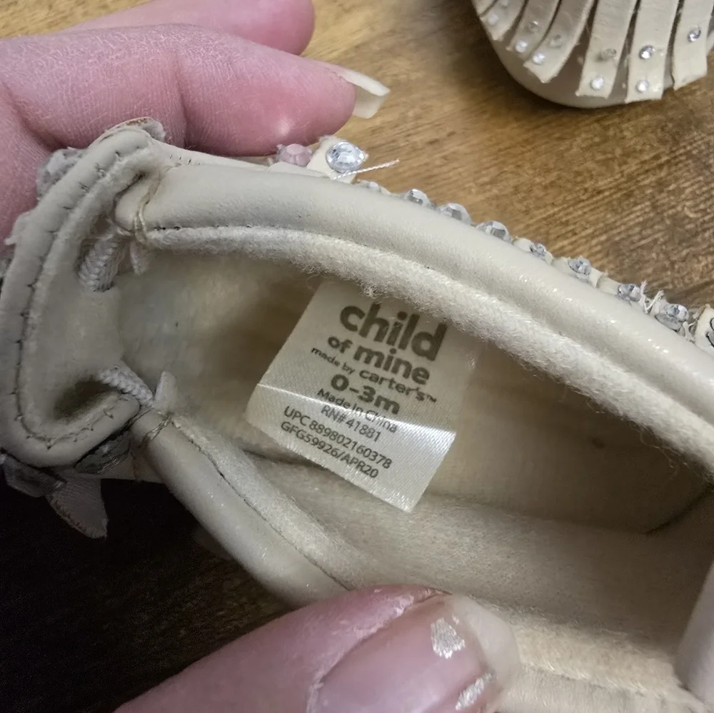 Carters Child Of Mine Cute Rhinestone Booties Size 0-3 Months
